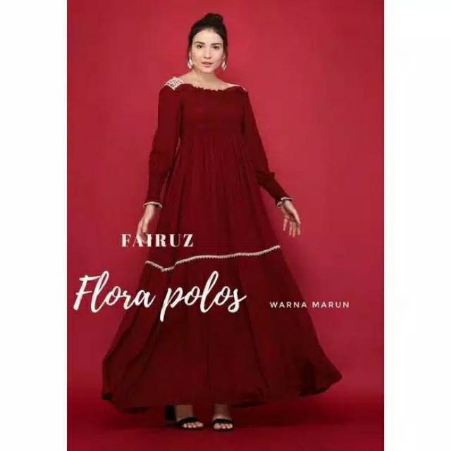 GAMIS RENDA KERUT FLORA POLOS