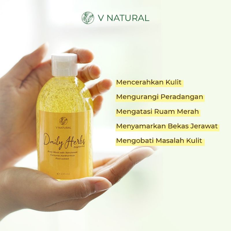 V NATURAL BODY WASH BPOM ORIGINAL 300ML SABUN MANDI