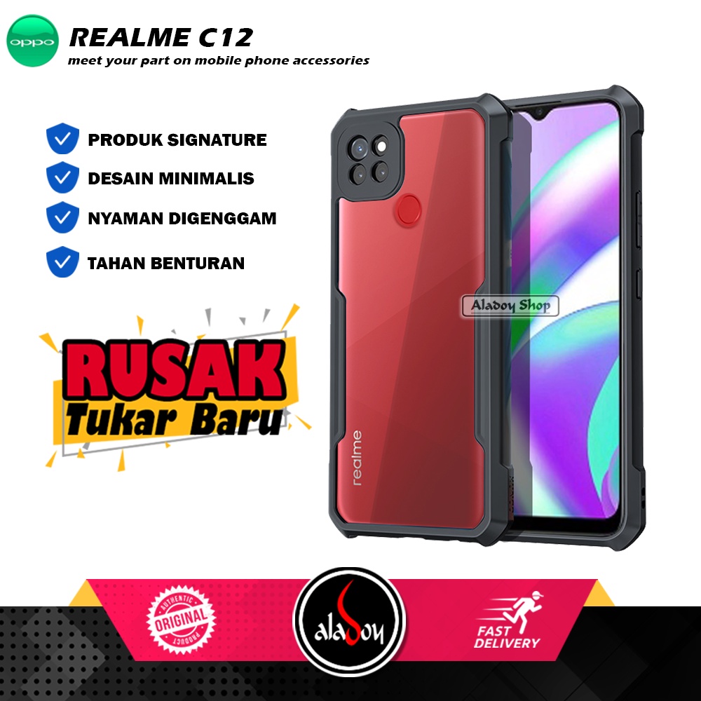 Case Realme C12 Armor Fusion Shockproof Transparent Premium Casing