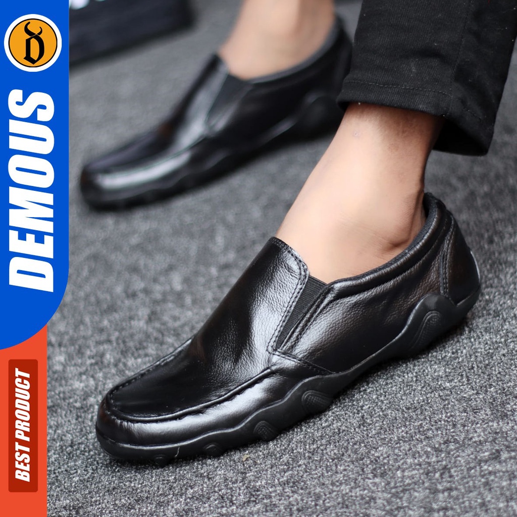 DEMOUS Wildex - Sepatu Slip On Pria Casual Kulit Asli