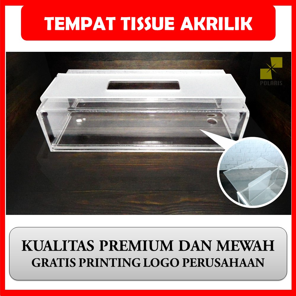 TEMPAT TISSUE AKRILIK KOTAK TISU ACRYLIC WADAH TISSUE TRANSPARAN BOX TISSUE