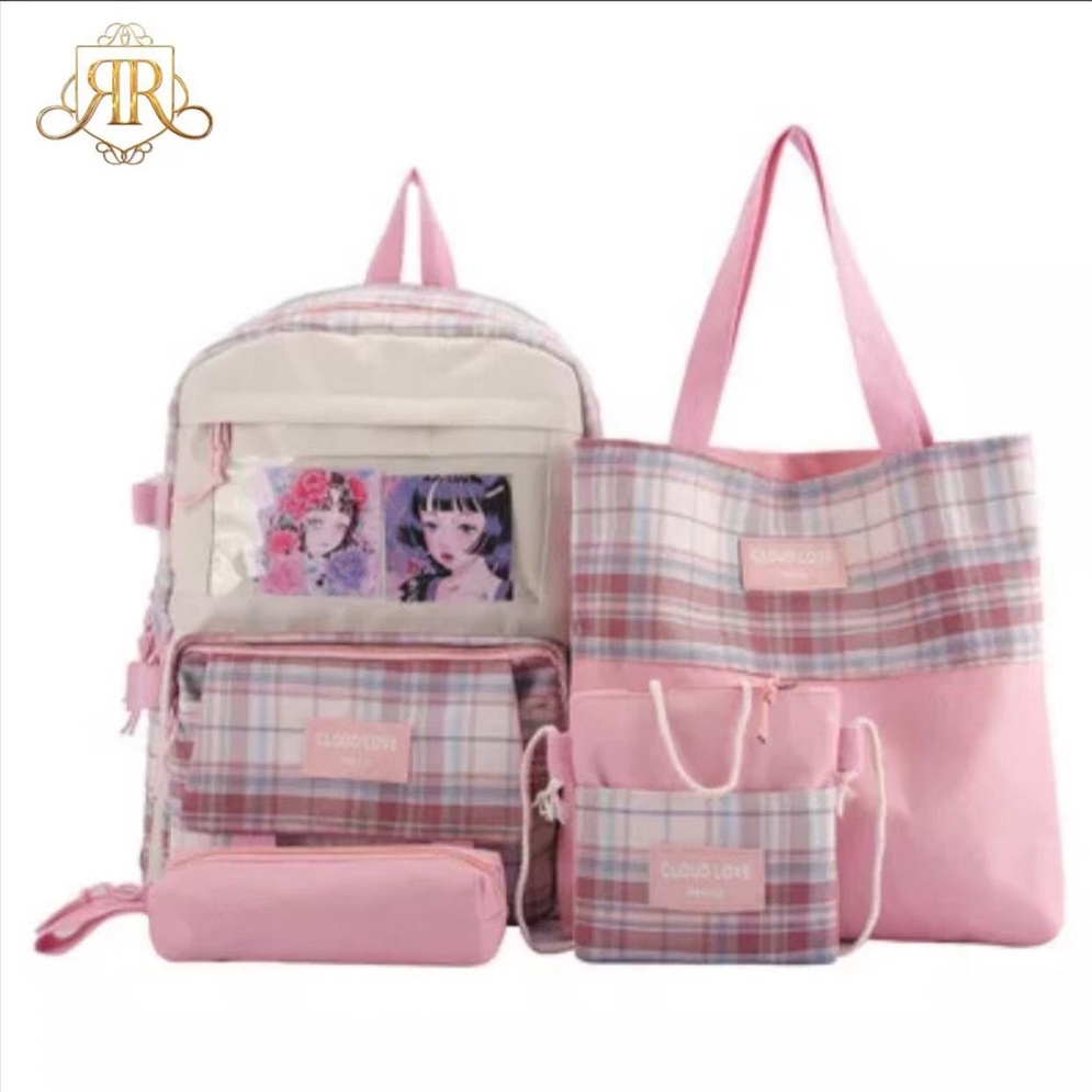 tas ransel 4 in 1/ bacpack anime pastel