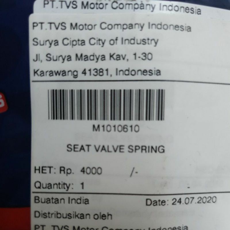 Topi Klep Apache 160 TVS ( seat valve spring )