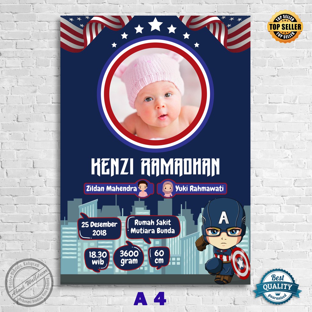 Abani Store Custom Biodata Bayi Edit Foto Kelahiran Anak Bio Baby Desain Menarik Soft File Saja-A 4