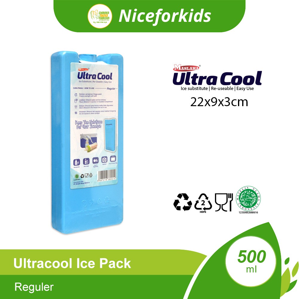 Ice Gel Ultracool Blue Ice Pack Ultra cool Halal dan food grade uk 600 Gr