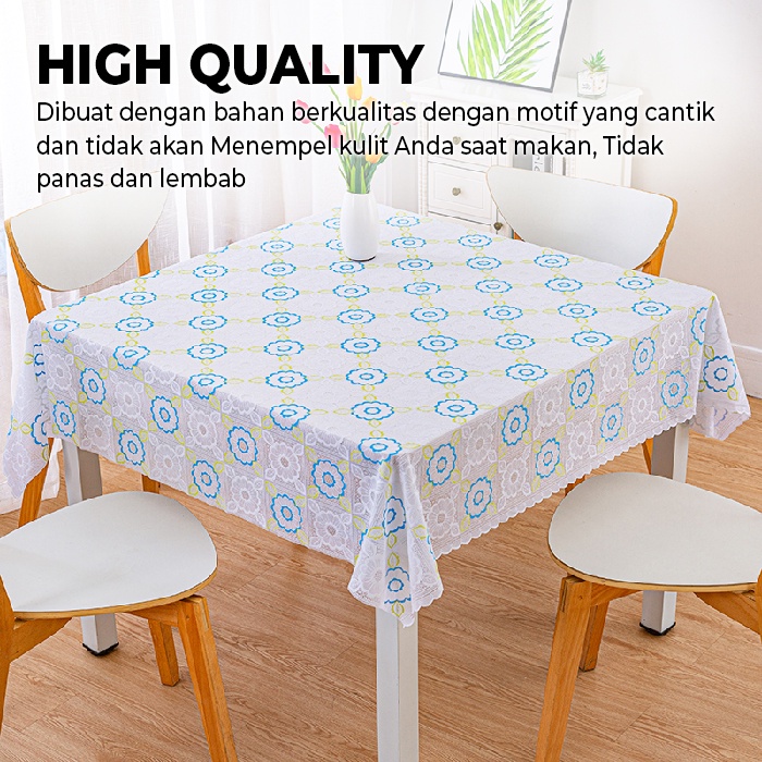 Taplak Meja Meteran PVC Tebal Premium High Quality Elegan Motif Dekorasi Rumah Ruang Makan Ruang Tamu Import - D37 - Lucky Star