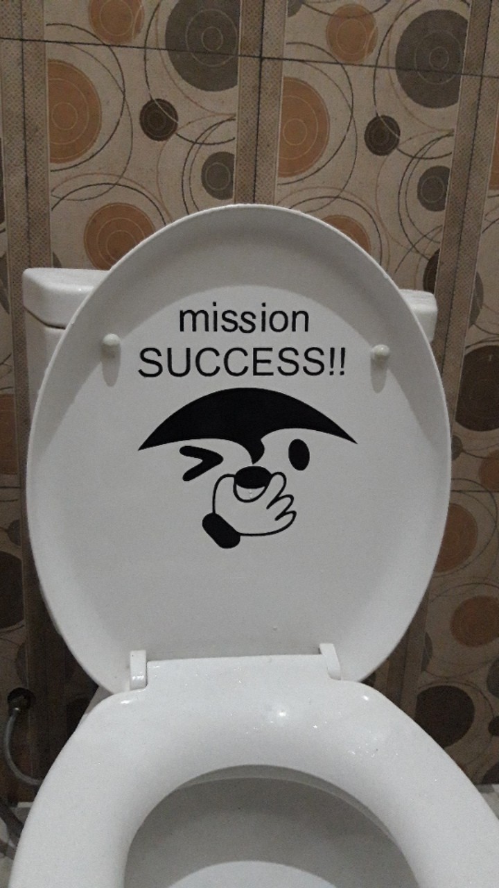 Stiker Toilet Mission Success Decal Decor Closet Kamar Mandi Sticker