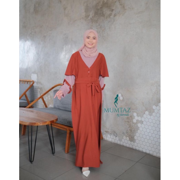Mina dress itycrepe original mumtaz / gamis mumtaz itycrepe
