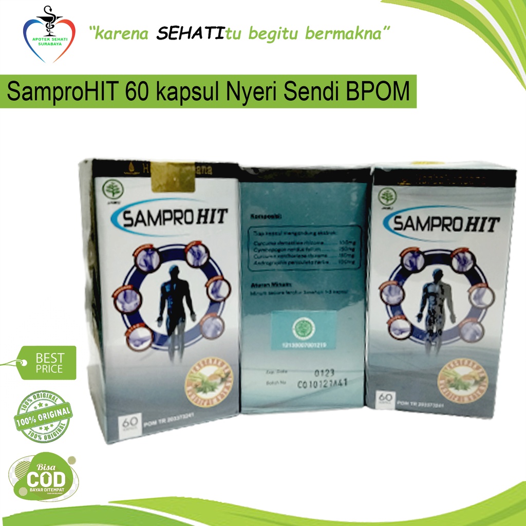 SAMPRO HIT Obat Herbal BPOM Pegal Linu Nyeri Persendian 60 Kapsul