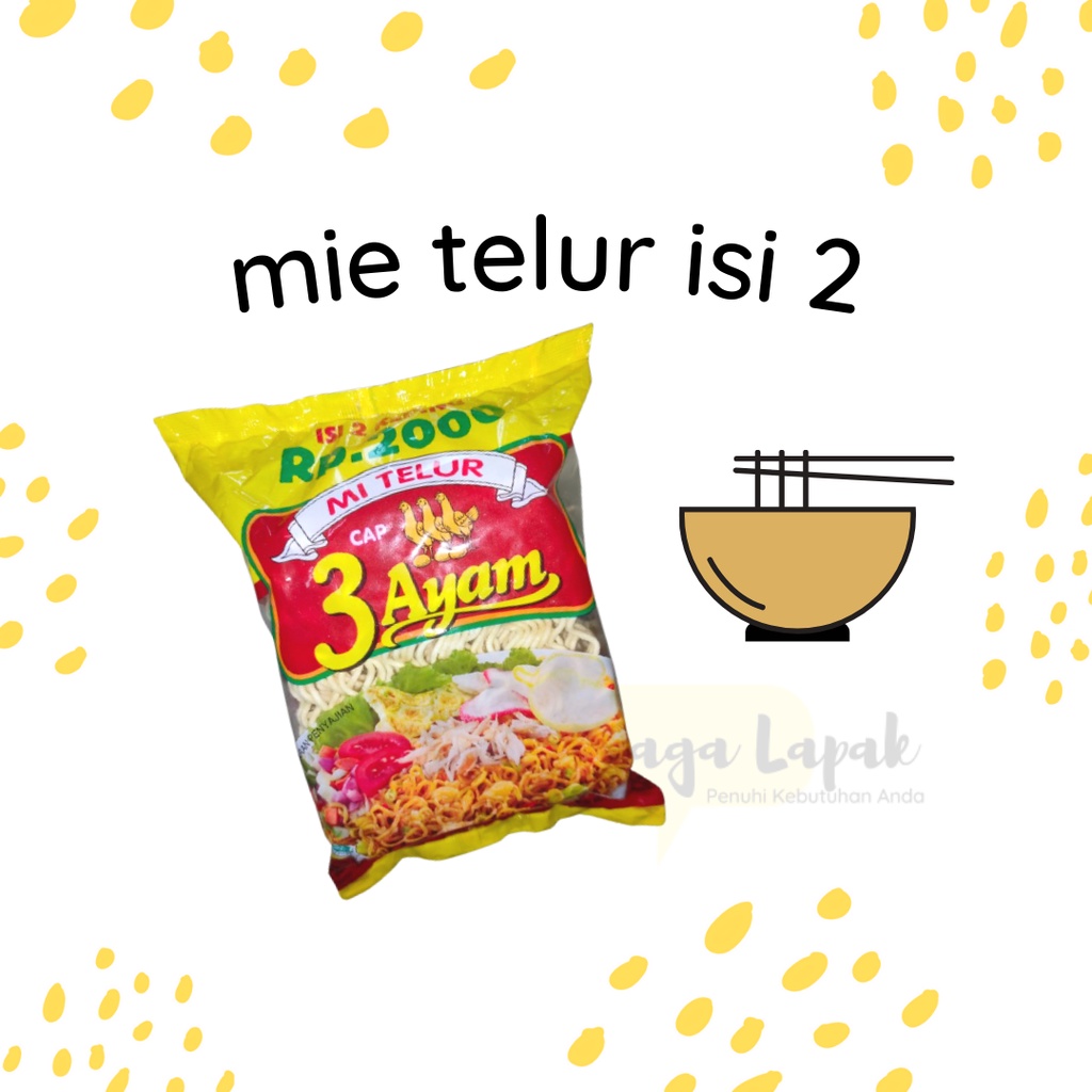 Mie Telur 3 Ayam Mi Kering 120 gram