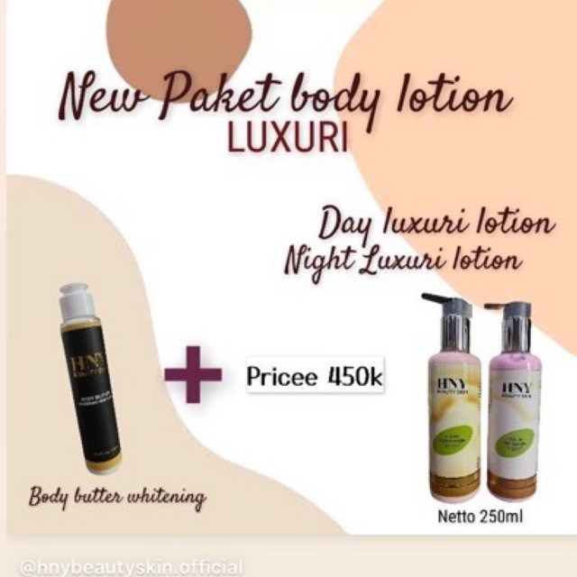 New lotion Luxury HNY Free Body Butter 100 mili