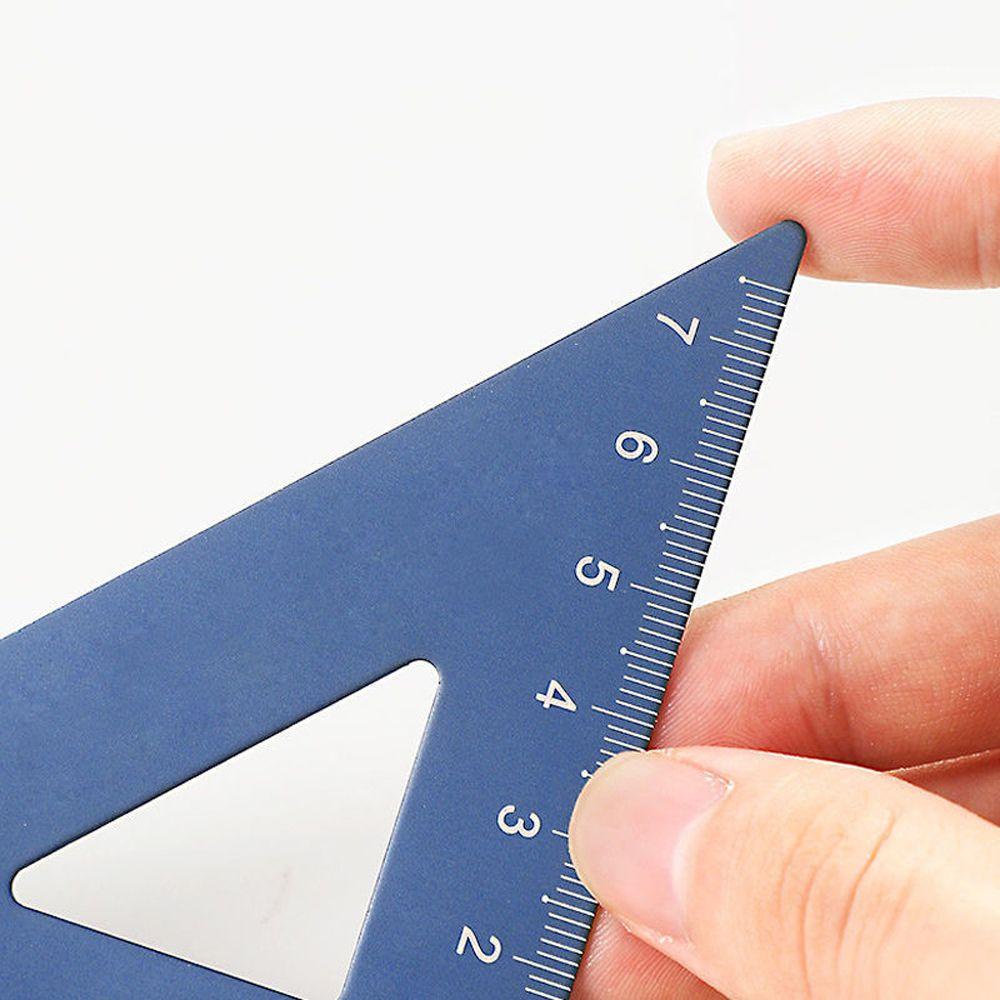 Mxbeauty Square Triangle Ruler Measurement Blue Straightedge Combination Ruler Segitiga Busur Derajat Perlengkapan Sekolah Paduan Aluminium Penggaris Gelombang