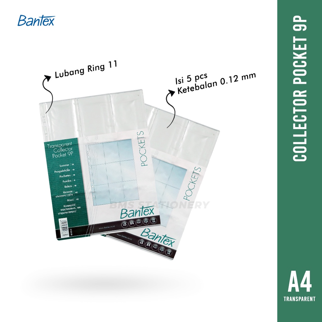 

[BMS Surabaya] Bantex Collector Pocket A4 9P / Pocket Sleeve Photo Card Transparent #2158 08