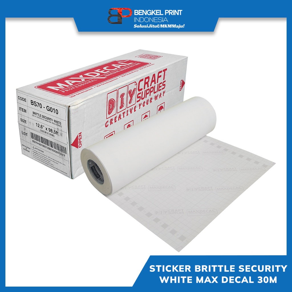 Sticker Brittle Security White Max Decal 30m