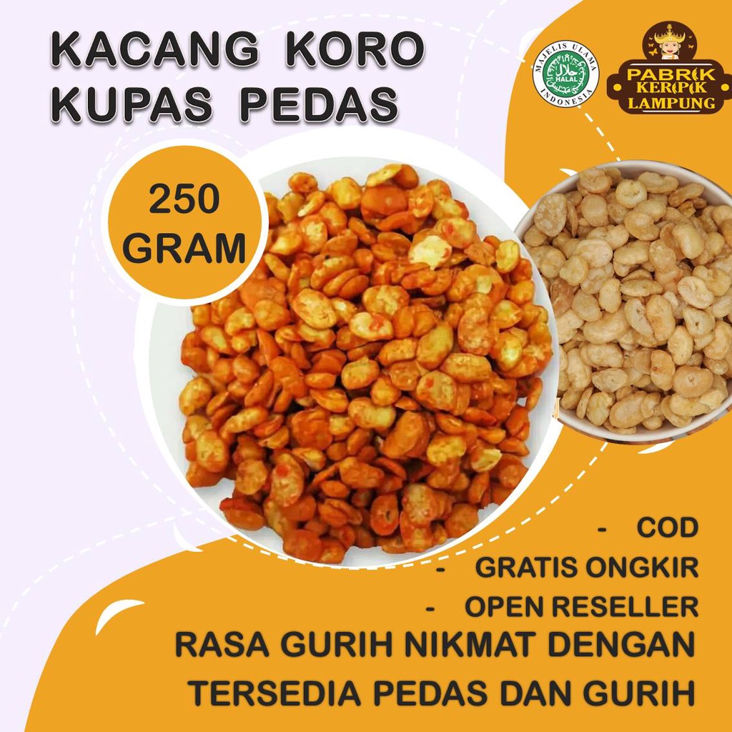 

250 Gr Kacang Koro Pedas By Pabrik Keripik Lampung