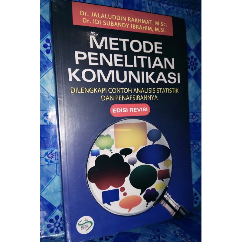 

metode penelitian komunikasi dilengkapi contoh analisis statistik dan penafsirannya.buku original