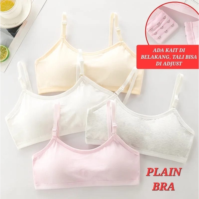 PLAIN BRA PAKAIAN DALAM ANAK SD SMP REMAJA TANPA KAWAT KATUN IMPORT NYAMAN NOT SOREX