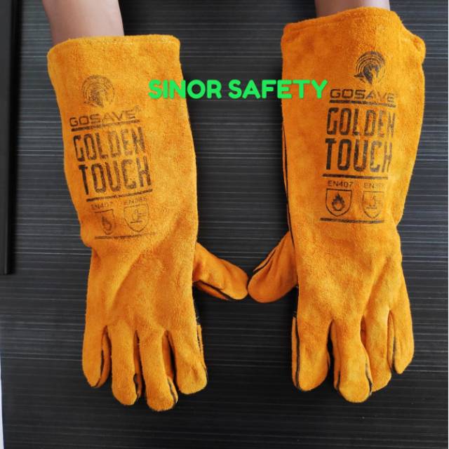 Sarung Tangan Kulit Las 16 Inch Golden Touch Welding Safety GLOVE