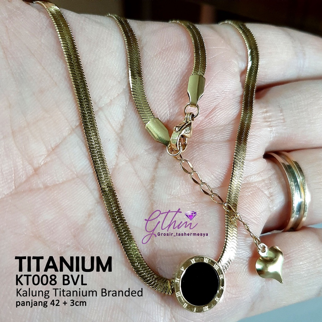 Kalung Titanium gold plat rosegold 316L N21001