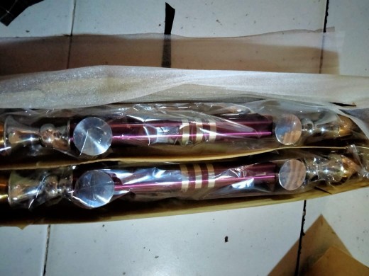 4 Pcs Handle Pintu Rumah Stainless Sawo Ungu Minimalis Panjang 40 Cm+body Kunci Star Classic