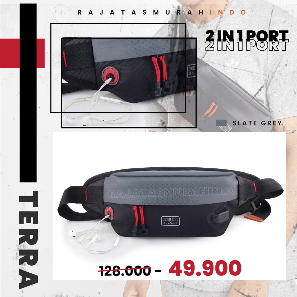 Waist Bag 2 in 1 PORT Gear Bag 13109 NEW TERRA  + FREE USB EXTENTIONS CABLE Waistbag