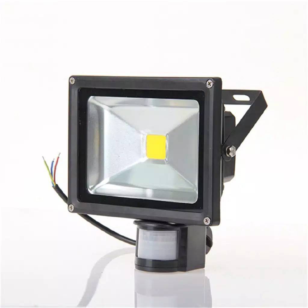 Lampu Sorot Flood Light PIR 20w 20 W Watt Sensor Gerak Irit Hemat Untuk Garasi Gudang Parkiran parkir kostan kost kontrakan warm white