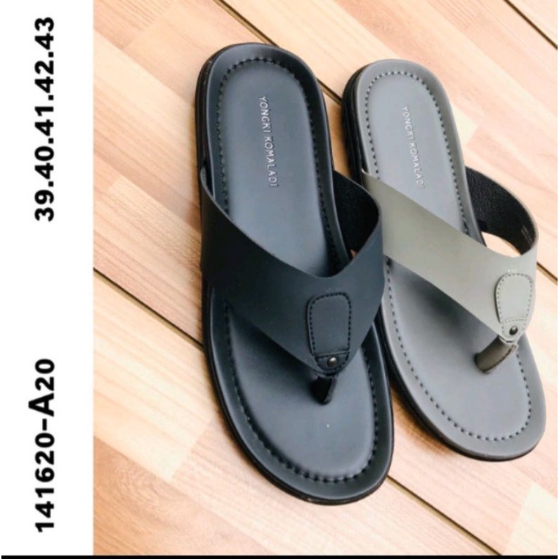 Sandal Pria Jepit Kulit Yongki komaladi sandal cowok 2 warna