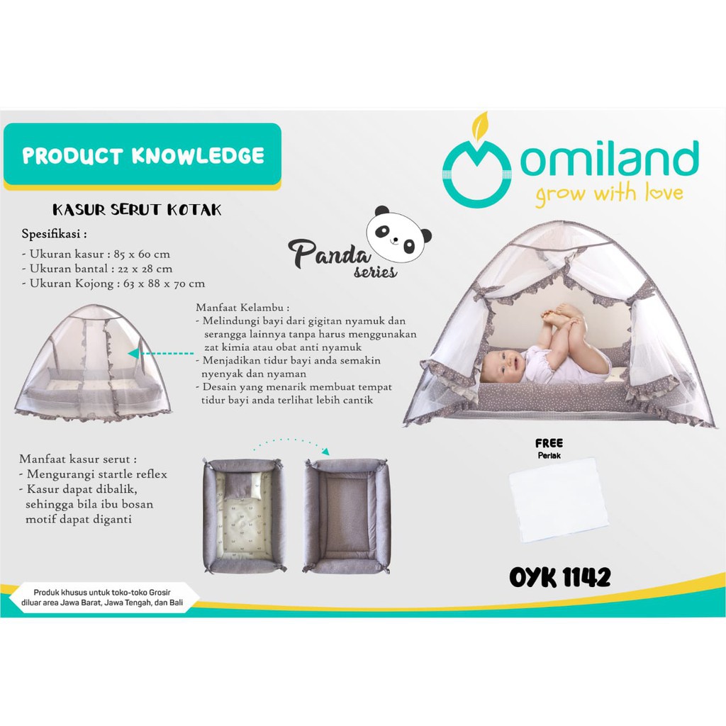 Omiland Panda Kasur Serut Kolam / Kasur Bayi