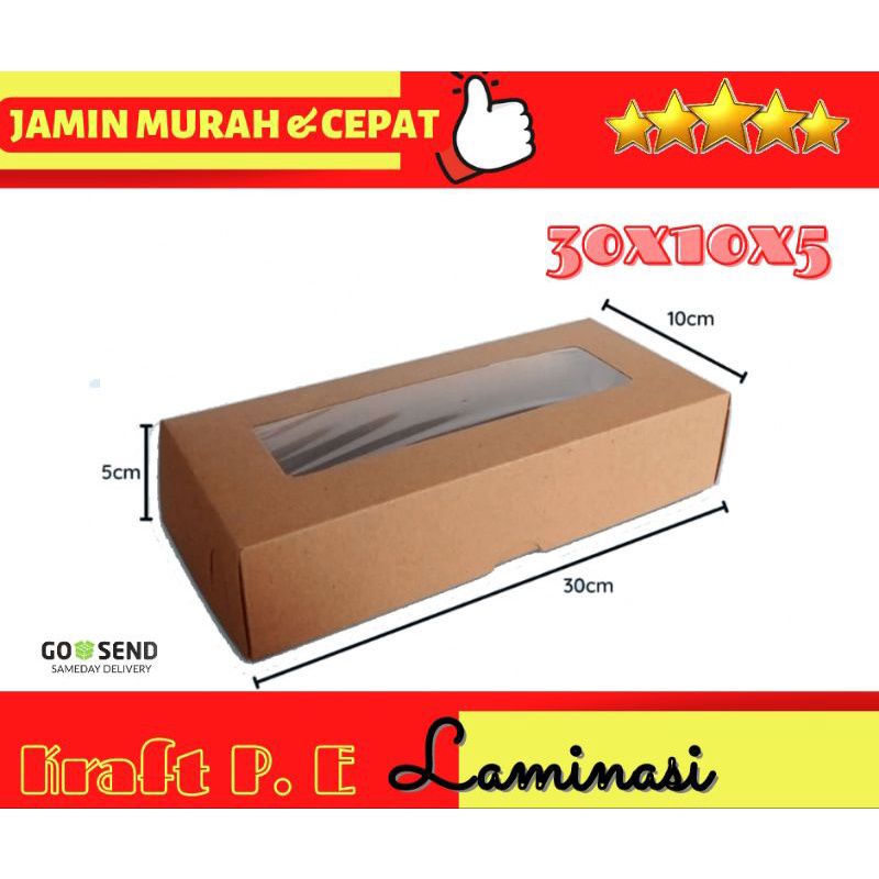 

Dus brownies 30x10x5 | Dus kue | Dus snack | Dus window