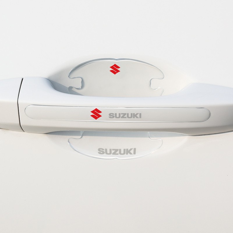 4/8pcs Pintu Mobil Suzuki Mangkuk Stiker Anti Gores Transparan Auto Handle Protector Film Pelindung Tahan Air