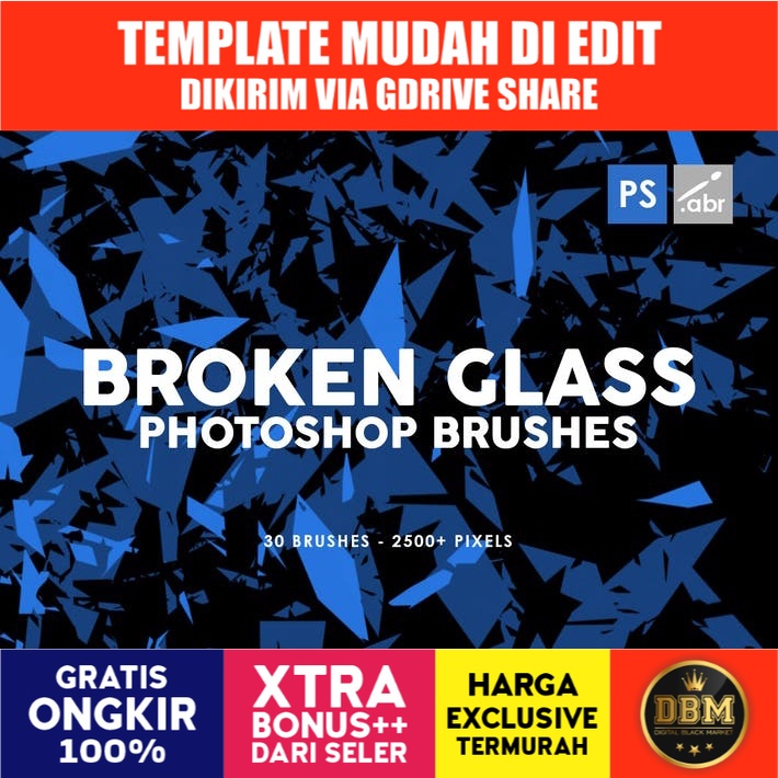 30 Broken Glass - Photoshop Stamp Brushes Vol1