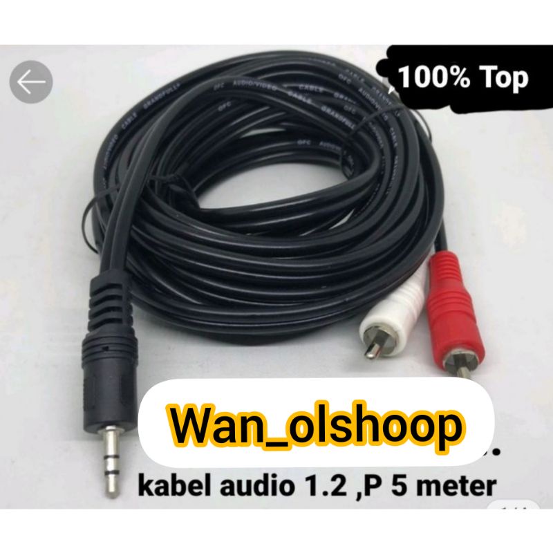 Kabel jack Rca/audio 1 ke 2 5m kulitas mantap jack bahan kuningan di gunakan hp sepeker atau leptop