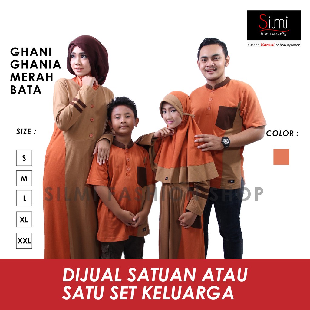 Baju Couple Keluarga Family Outfit Set Gamis Sarimbit Pasangan