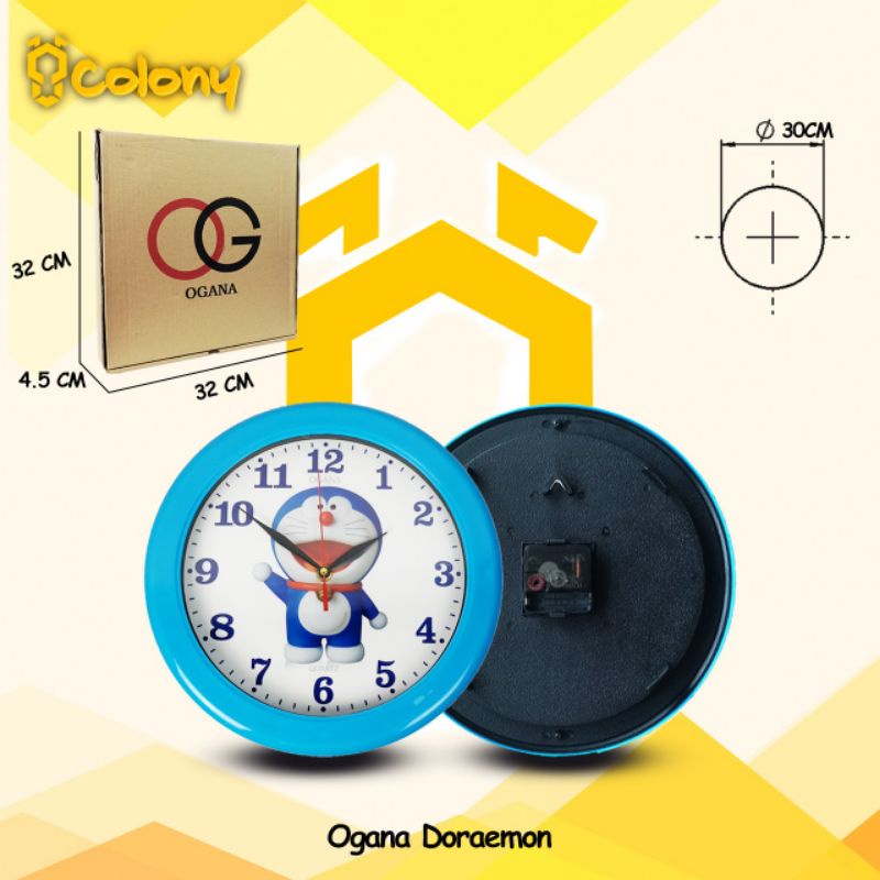 Jam Ogana Doraemon Doraemon Jam Dinding Kantor Pabrik Sekolah Perlengkapan Rumah Tangga Home Dekor D