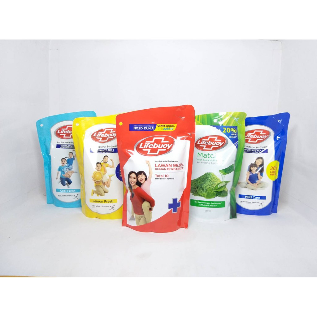 Lifebuoy Sabun Mandi Cair Refil 250ml Antibacterial Body Wash Original Murah