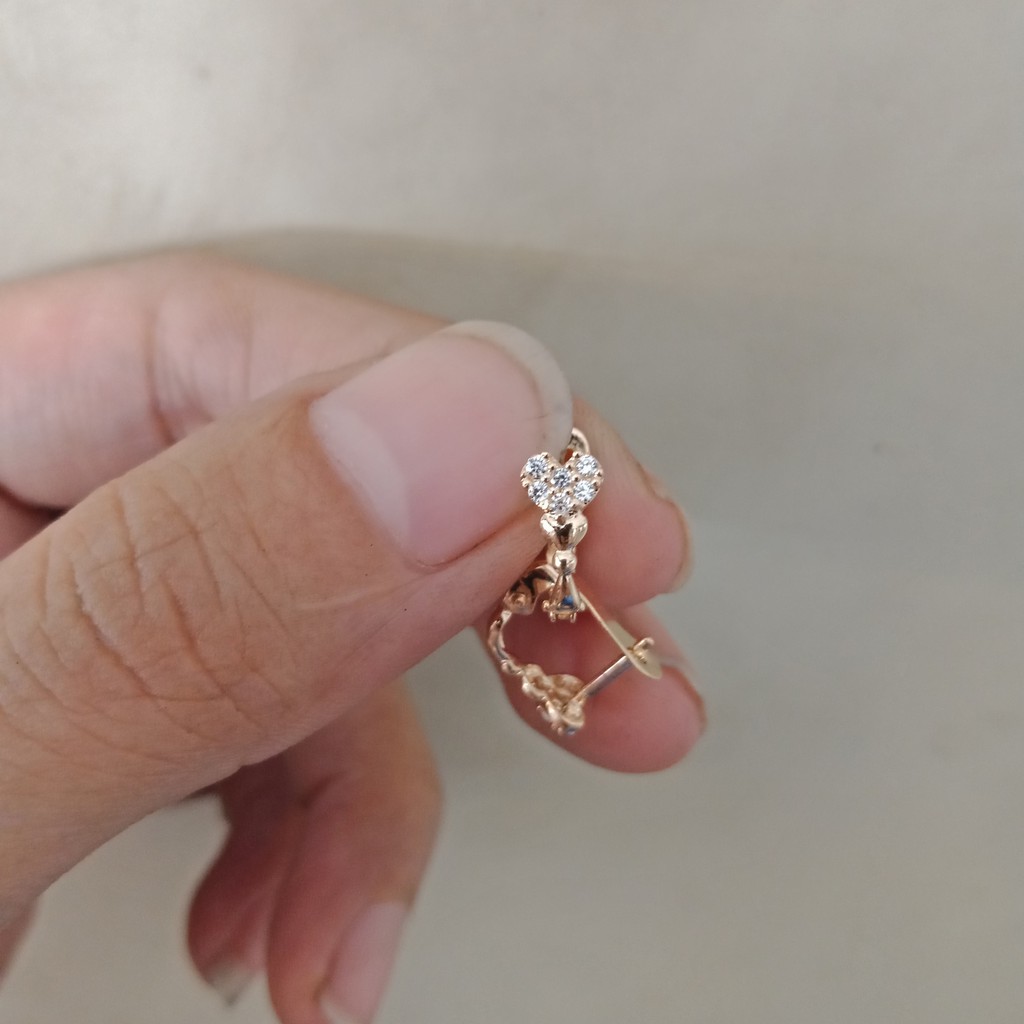 Banyak motif yaa Anting cetek klip jepit anak dan dewasa emas asli kadar 700 70 16k 22 surabaya permata love hati 1 gram NEW ARRIVAL ringan terbaru