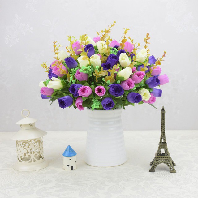 COD BUNGA MAWAR BUNGA TANGKAI PLASTIK BUNGA ARTIFISIAL BUNGA PAJANGAN IMITASI BUNGA HIASAN BT9013-2