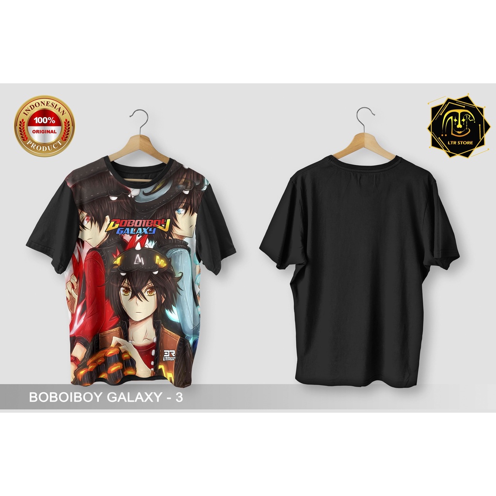 [ BAYAR DI TEMPAT ] BAJU PRINTING GAMBAR BOBOIBOY GLX 3 -  KAOS DISTRO ORIGINAL GAMBAR KARTUN ANIMAS