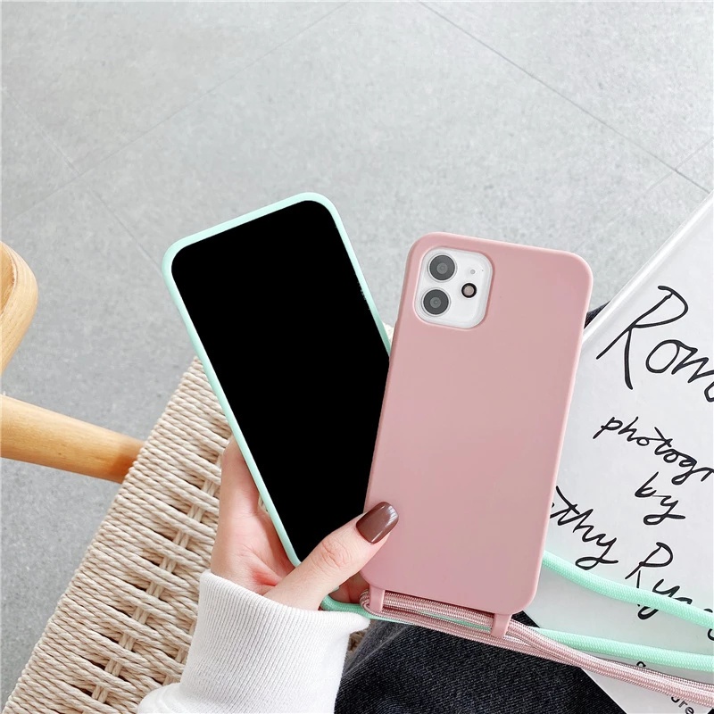 Case hp Tali Soft Case Bahan Silikon Dengan Lanyard Untuk Iphone 14 14Pro 14Pro MAX 14plus 13 13pro 12 12pro MAX 11Pro MAX SE 6 7 8 Plus X XS MAX XR