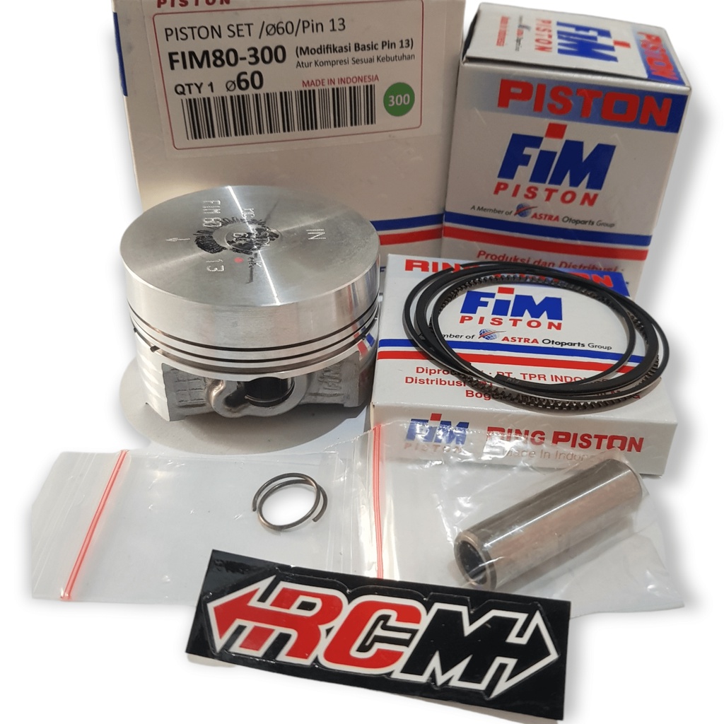 PISTON SEHER SEKER KIT SET FIM FIM80-300 FIM80 80 300 DIAMETER 60 PIN PEN 13 MODIF DOME MENTAH ORI ORIGINAL FIM ASLI