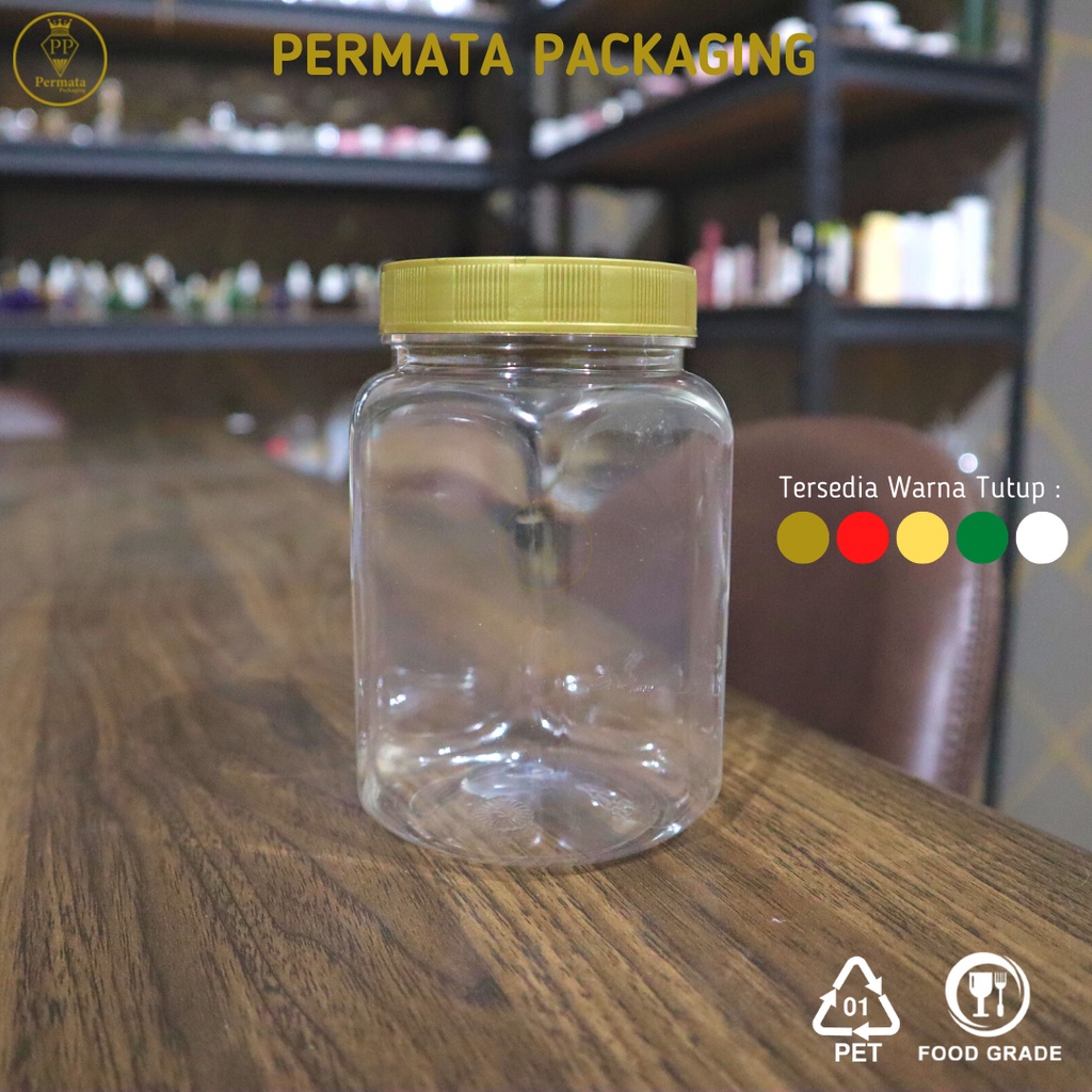 Toples Plastik Hexagonal 500ml / Toples Bawang 500ml / Toples Hexagonal 500ml