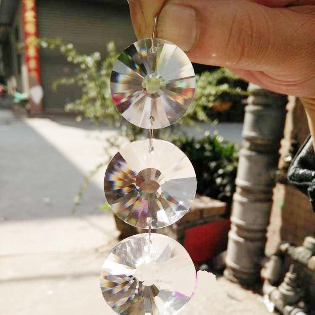 【 ELEGANT 】 Suncatcher Pernikahan Dekorasi Rumah Gantung Kaca Perlengkapan Pesta Liontin Kristal