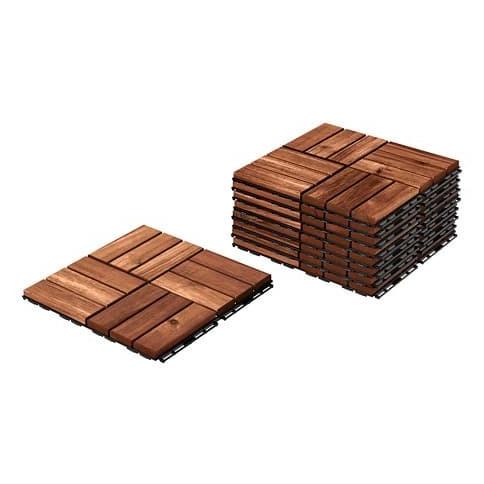 IKRunnen Dek Lantai Kayu Outdoor Brown-Stained Floor Decking