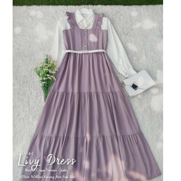 Gamis2021 / LIVY DRESS / Gamis remaja dewasa kekinian korean style ◦ BGR.19Au22ᴷ