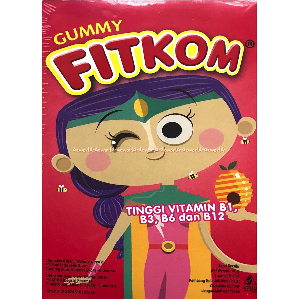 Gummy Fitkom Tinggi Vitamin Pink Gel Vitamin Dari Buah Dan Sayur Alami