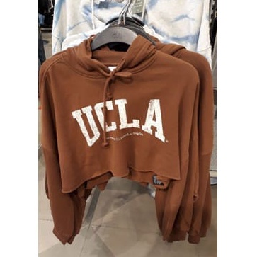 SWEATER WANITA - UCLA CROOPE HOODIE SWEATER MOCCA - SWEATER CROP WANITA