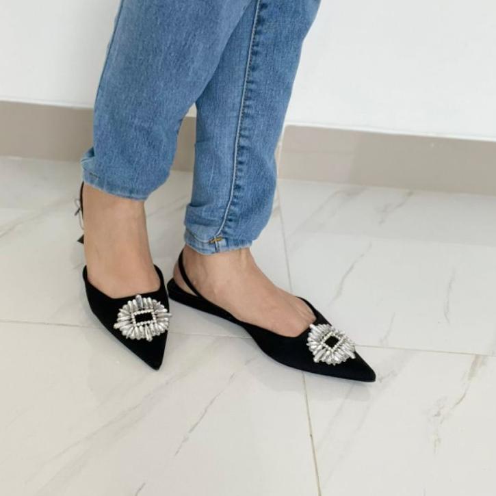 Serbuuuu.. SALE Flat Shoes Zara Sepatu Sandal Pesta Pink Kuning Hitam ungu biru navy yellow black bl