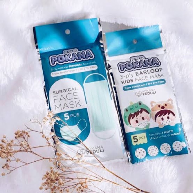 Pokana Masker Anak dan Dewasa isi 5Pcs
