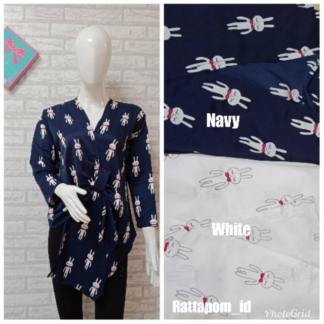 Atasan wanita bahan satin halus - WHITE