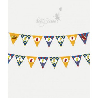 

BIRTHDAY PAPER BUNTING - VINTAGE COMIC BOOK
